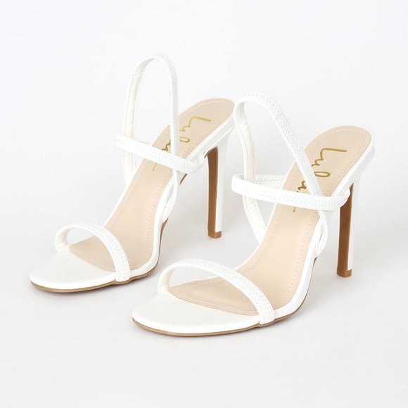 Lulus Shoes New In Box Lulus Babie White Strappy High Heel Sandals — free download